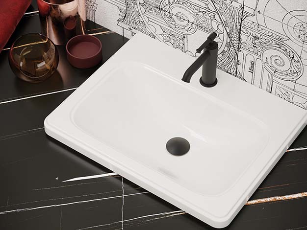 Under Counter Basin with Black Tap